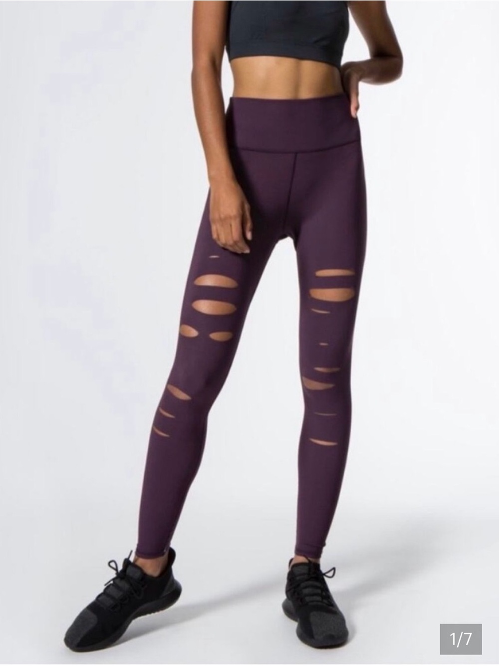 Alo Yoga High Waist Warrior Leggings Plum Purple Size Small Cutout Yoga Pants